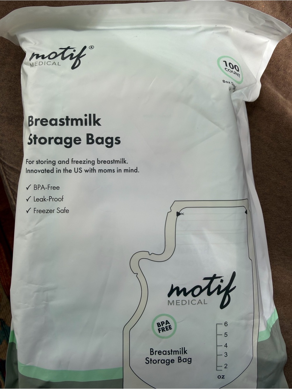 Motif Medical White Breastmilk Storage Bags - 100 Count